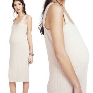 Hatch Maternity Sonia Ribbed Knit Midi Dress
Medium Oat Size 2